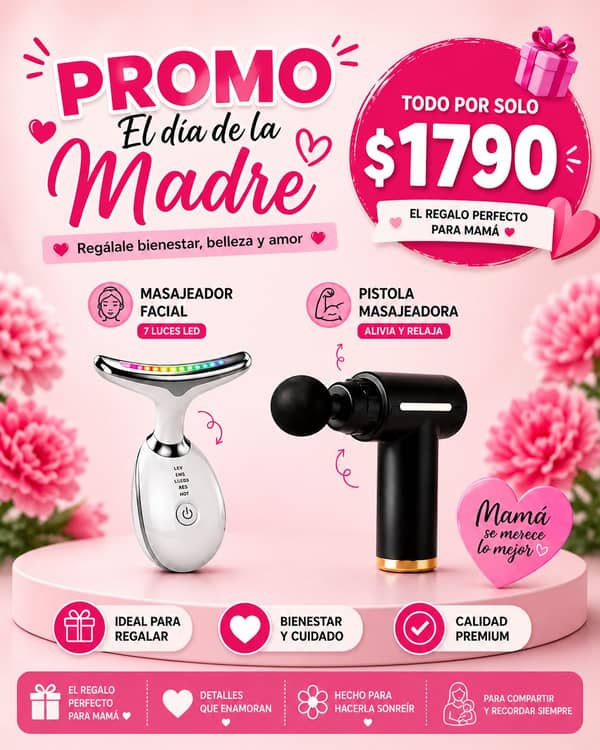 Masajeador Facial y cuello + Pistola Masajes